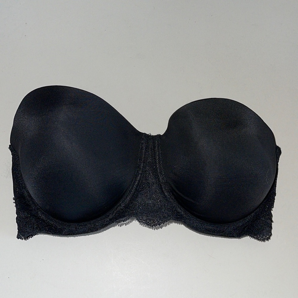 Calvin Klein Black Lace Trim Strapless Bra